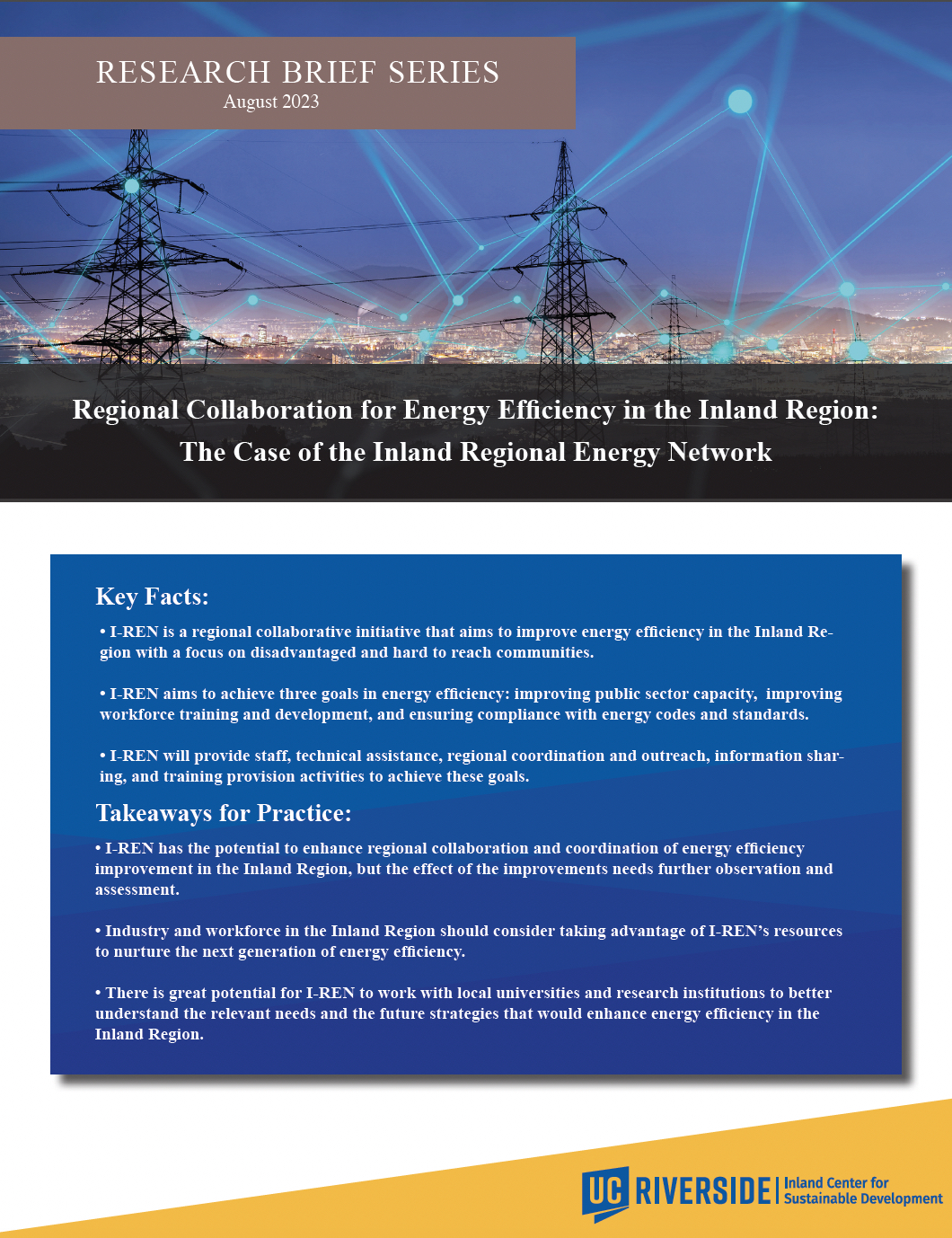 Regional Collaboration for Energy Efficiency in the Inland Region: The CAse of the Inland Regional Energy Network