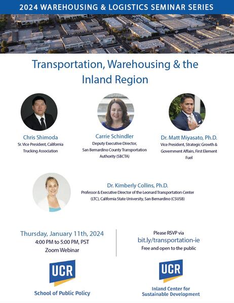 Transportation, Warehousing & the Inland Region Event on January 11, 2024