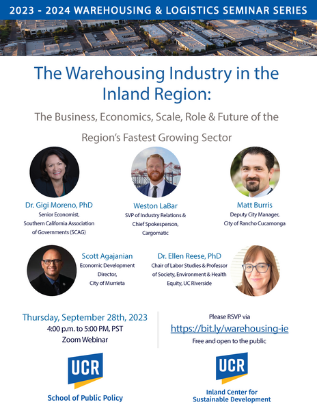 The Warehousing Industry in the Inland Region: the Business, Economics, Scale, Roles & Future of the Region's Fastest Growing Sector