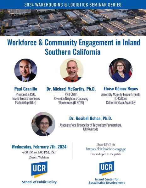 Civic Engagement in Inland Southern California: Workforce & Community Voices with Paul Granillo, Eloise Gomez Reyes, Dr. Mike McCarthy, and Dr. Rosibel Ochoa