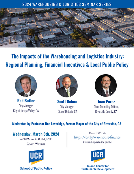 The Impact of the Warehousing and Logistics Industry on Regional Planning, Financial Incentives & Local Public Policy